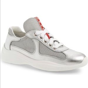 Brand New PRADA low top metallic sneaker Size 7.5
